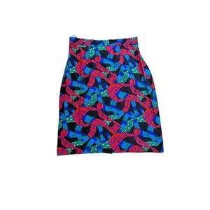 Pia Rucci 100% Silk Skirt Womens Size Large A-Line-Career-Classic-Colorful-Work